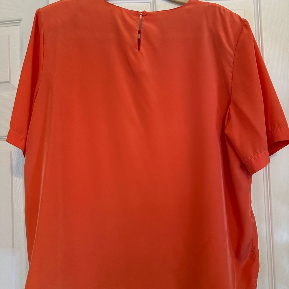 Vintage Christie & Jill Chic Women's Blouse - Red, Teal, Black, Peach Size XL - Picture 15 of 15